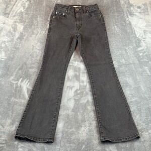 Levis 725 High Rise Bootcut Women's Jeans Black Faded Stretch Size 26 Mid Rise